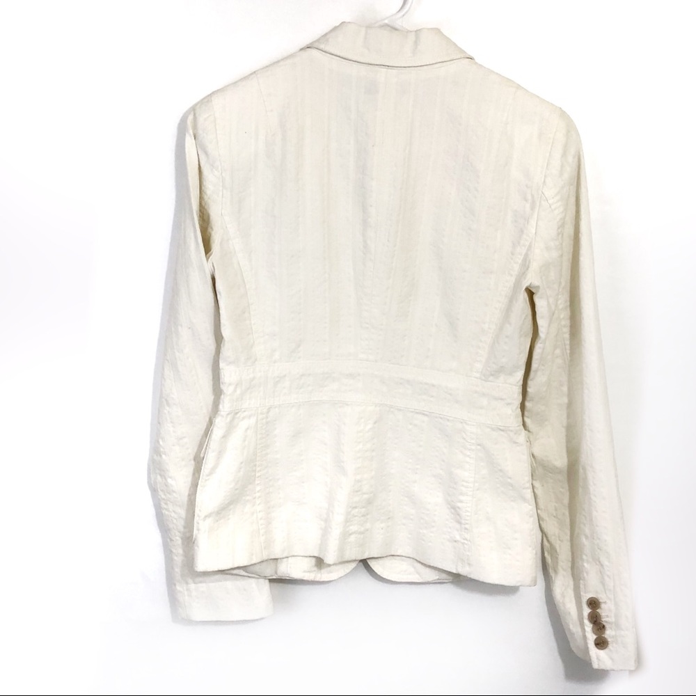J.Crew white cotton & linen blazer jacket size 4 - Picture 2 of 7